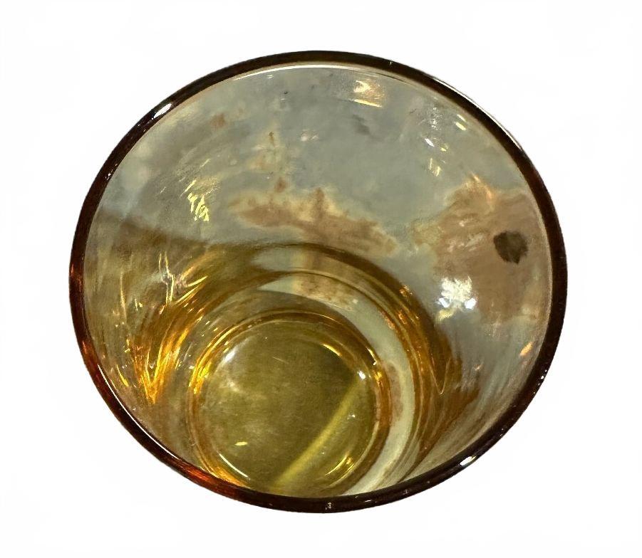 Vintage Amber Gold Glass Tumbler 4.5" Mid Century