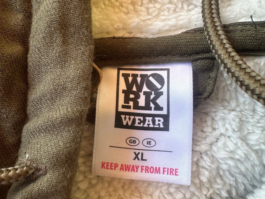 WQRK Wear XL Green Sherpa Lined Hooded Work Jacket