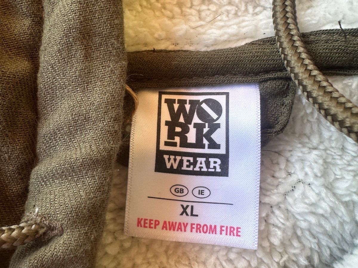 WQRK Wear XL Green Sherpa Lined Hooded Work Jacket
