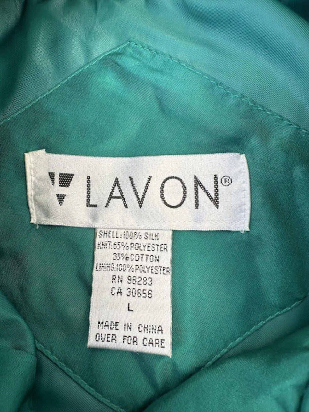 Vintage Lavon Silk Quilted Jacket Green L