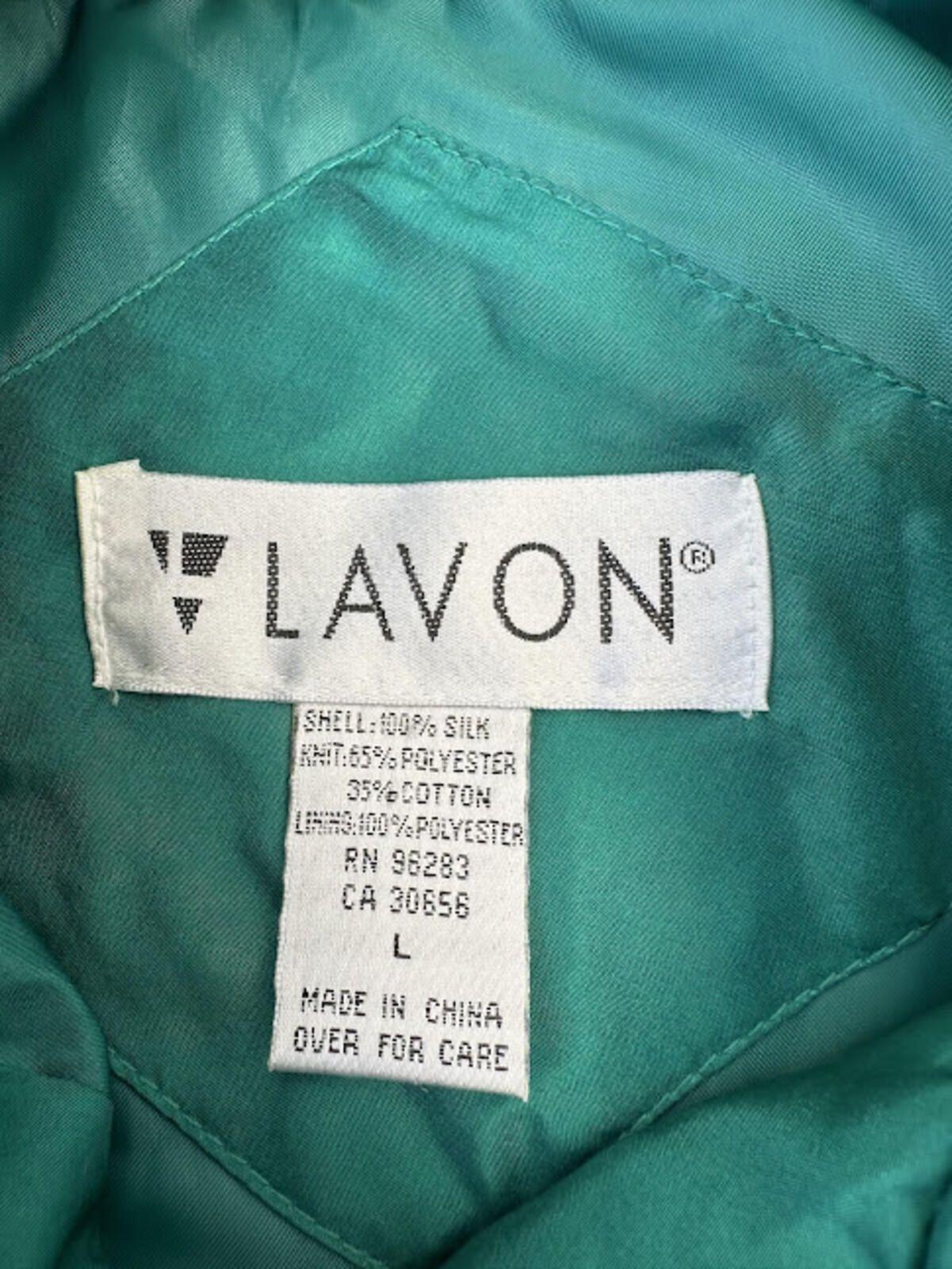 Vintage Lavon Silk Quilted Jacket Green L