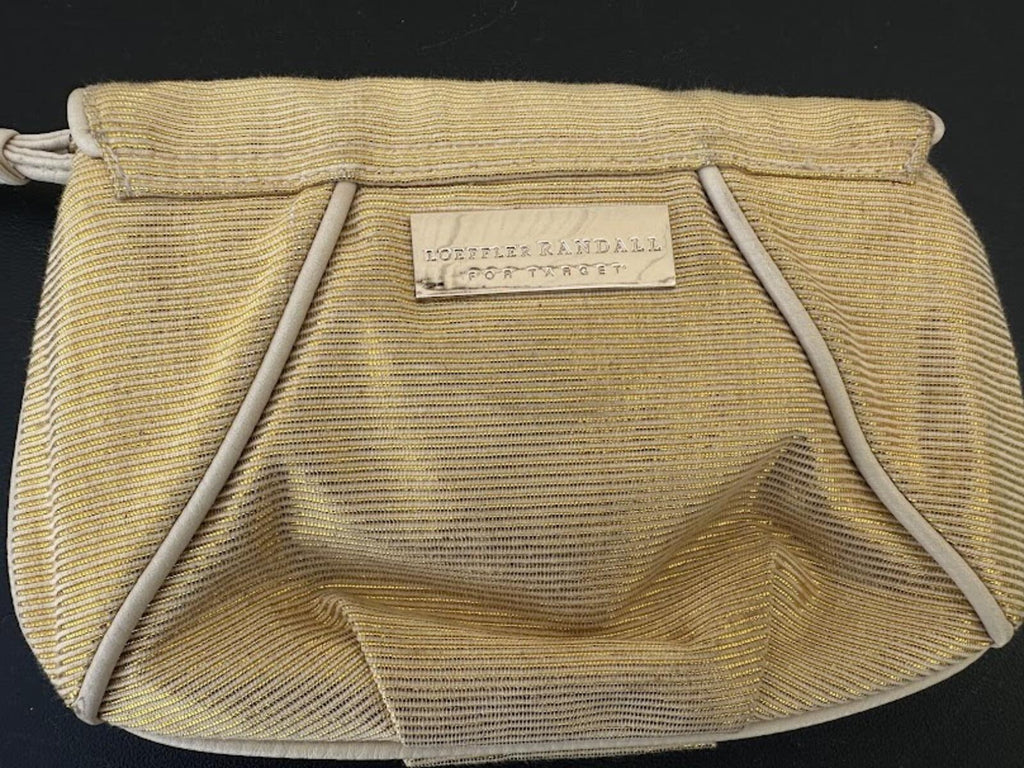 Loeffler Randall Gold Wristlet Clutch Flower