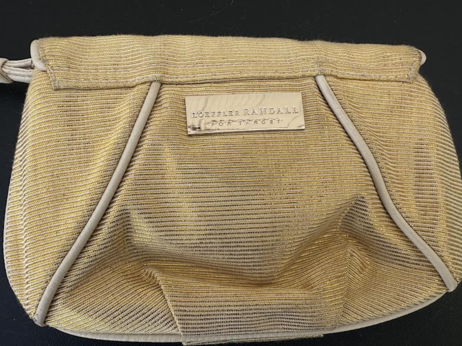 Loeffler Randall Gold Wristlet Clutch Flower
