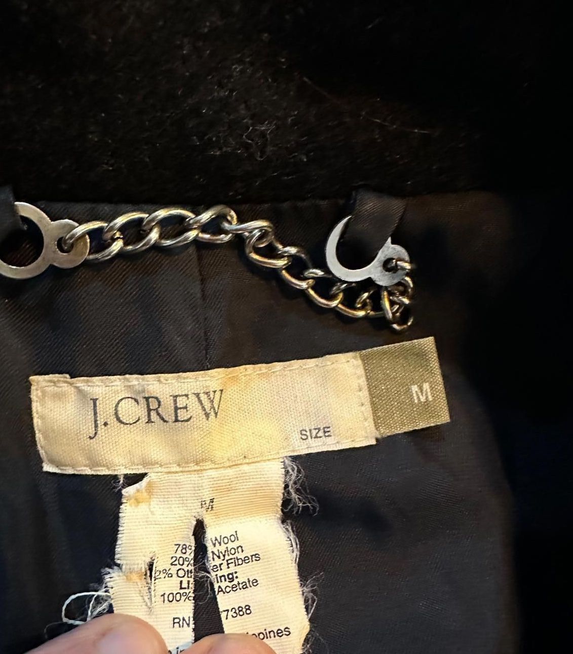 J.Crew Womens M Gray Wool Blend Car Coat Jacket