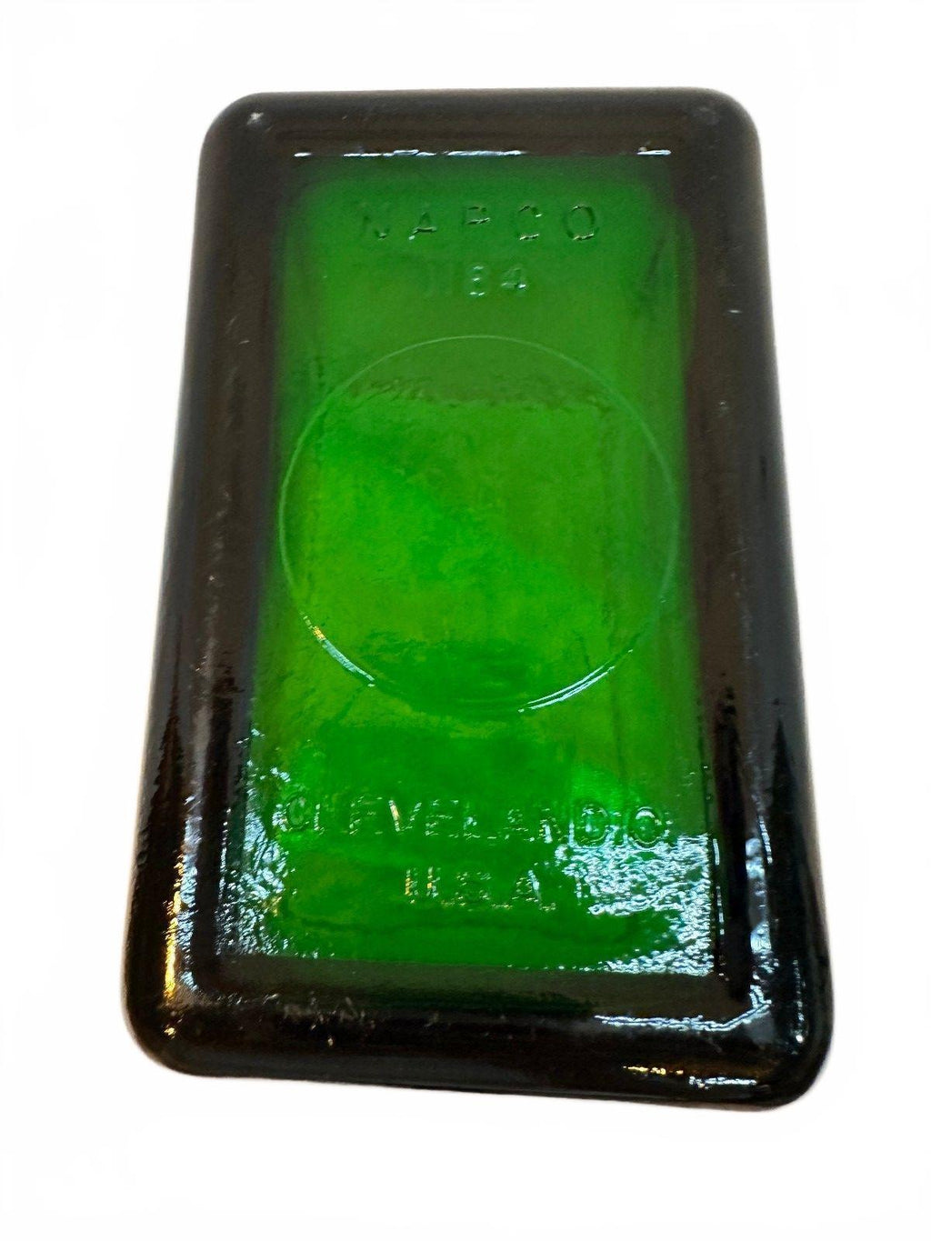 Vintage E.O. Brody Green Glass Rectangular Planter Vase