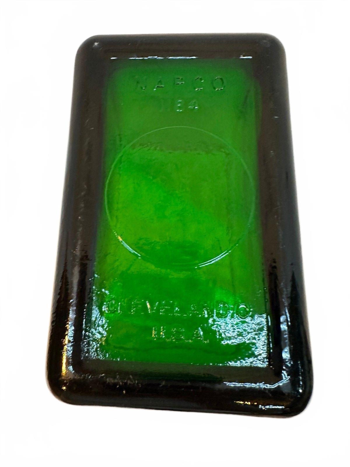 Vintage E.O. Brody Green Glass Rectangular Planter Vase