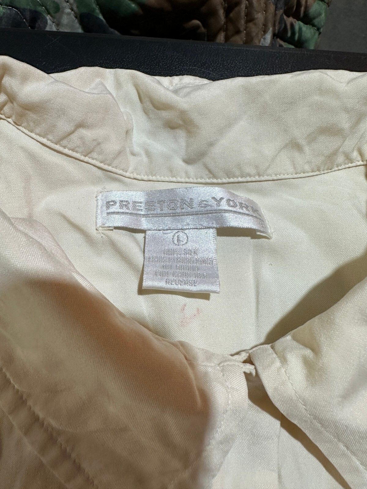 Preston & York Cream 100% Silk Button Shirt