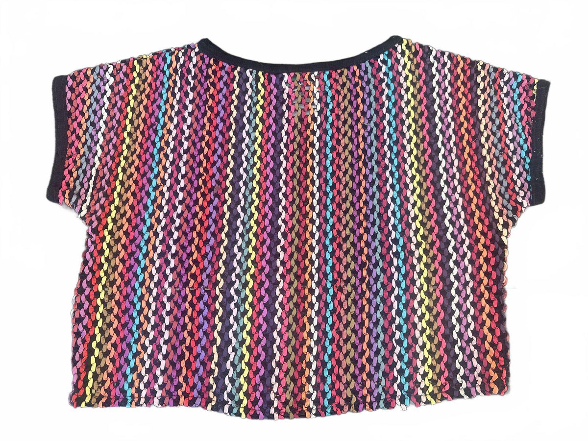 Damato Multicolor Knit Crop Top Small