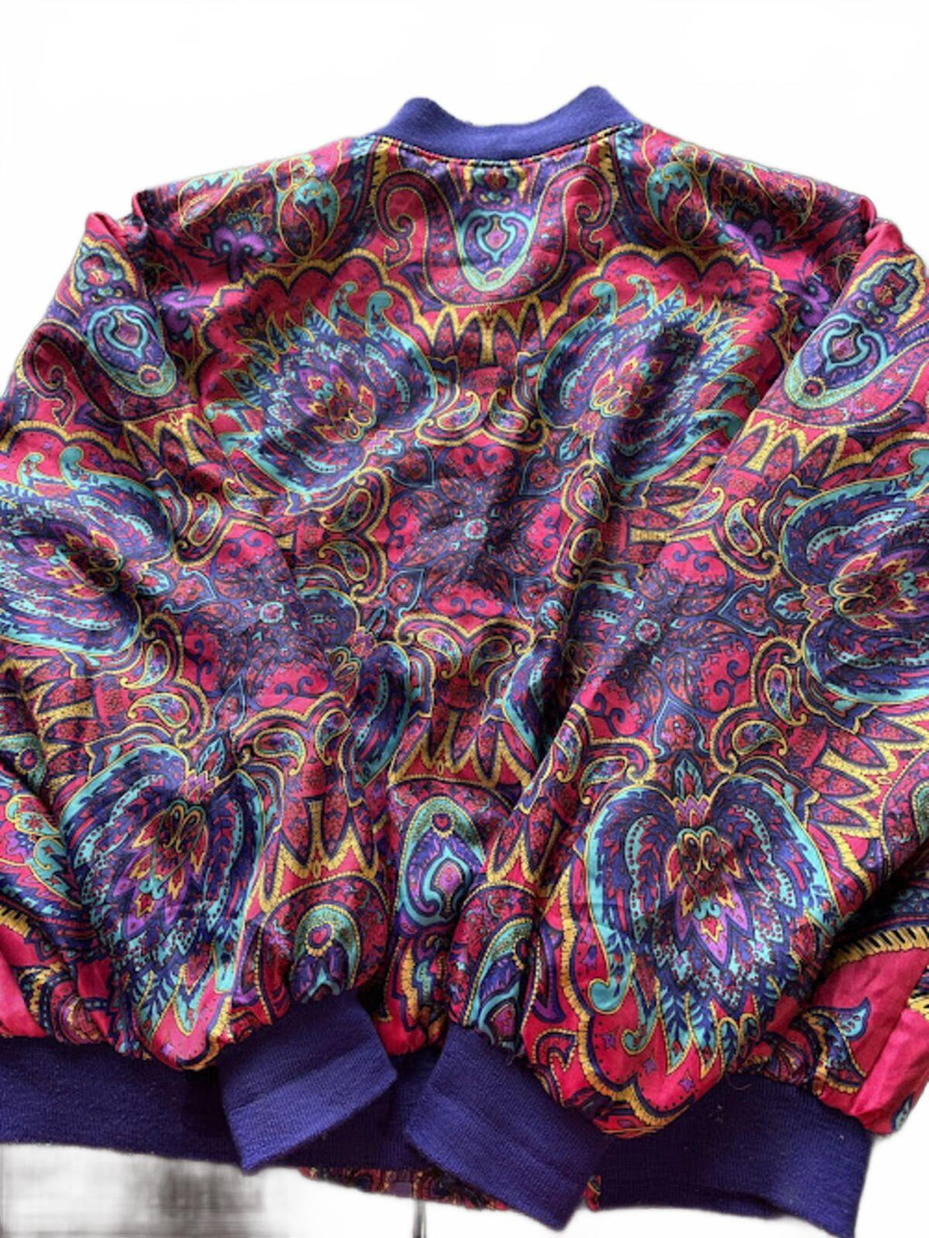 Vintage Paisley Bomber Jacket Polyester L