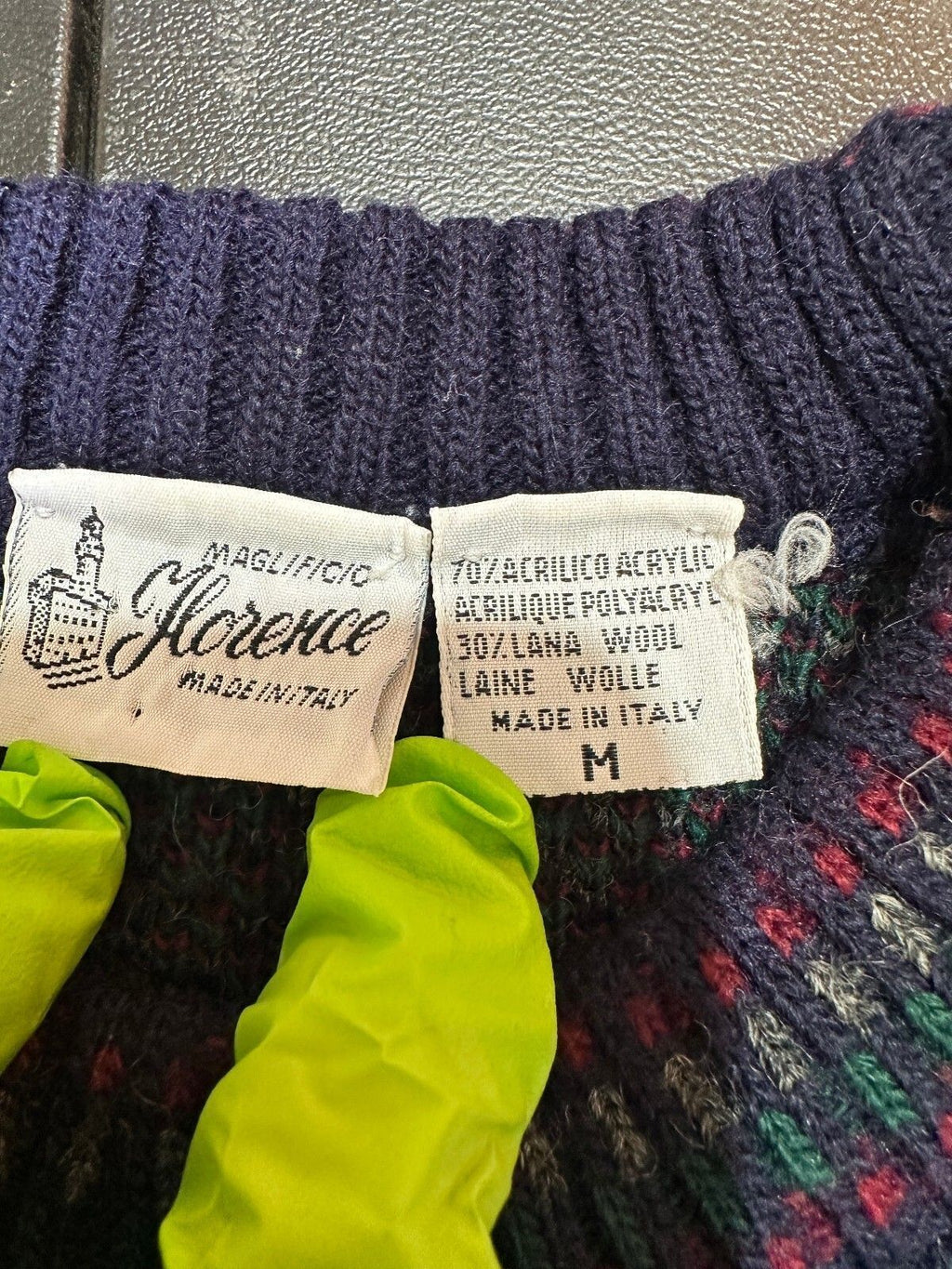 Vintage Florence Italian Wool Geometric Sweater M