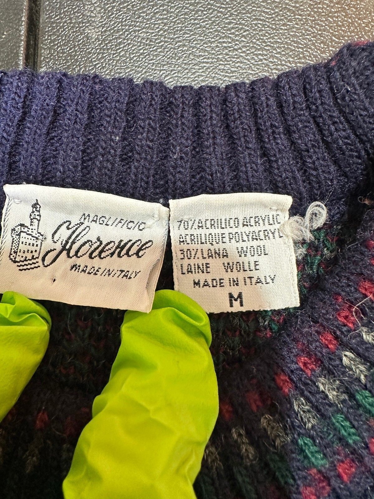 Vintage Florence Italian Wool Geometric Sweater M