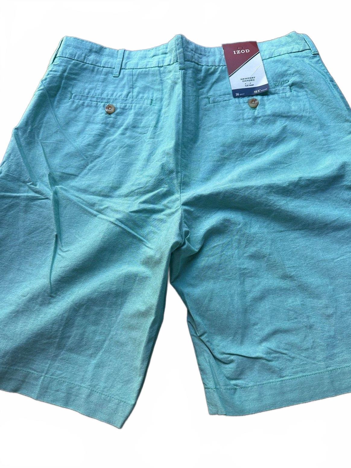NWT IZOD Newport Oxford Turquoise Shorts 36