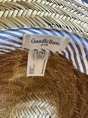 Goodfellow & Co Straw Sun Hat L/XL Chin Strap