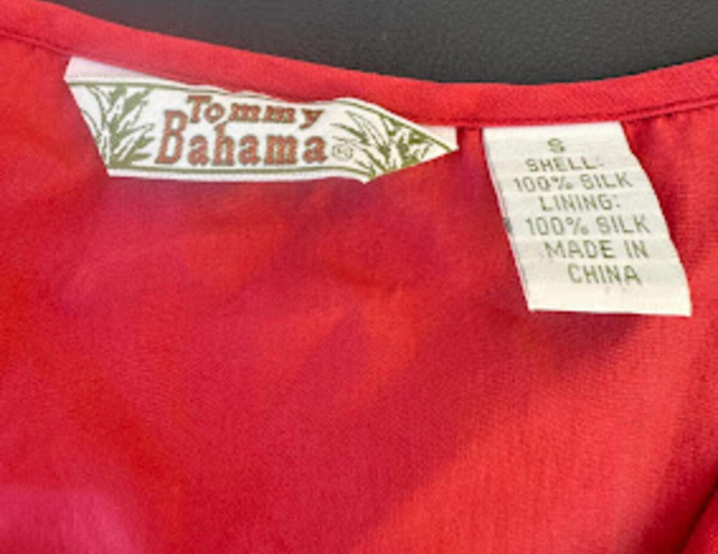 Tommy Bahama Red Silk Shell Top Small