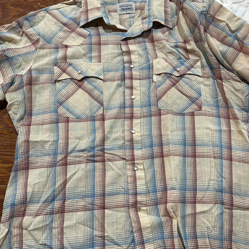Levi's Plaid Western Snap Shirt XL Korea