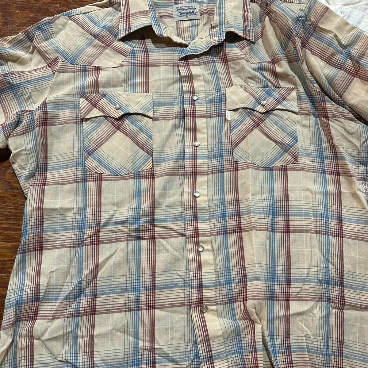 Levi's Plaid Western Snap Shirt XL Korea