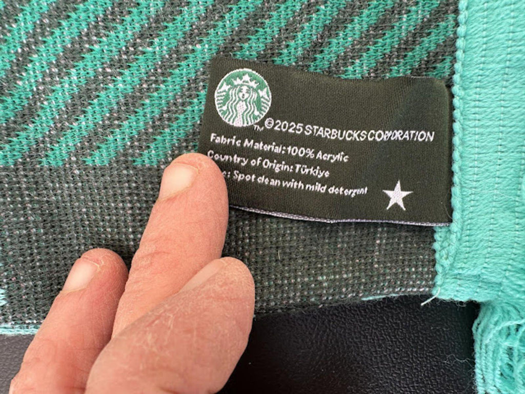 Starbucks 2023 Plaid Siren Fringe Scarf 69”