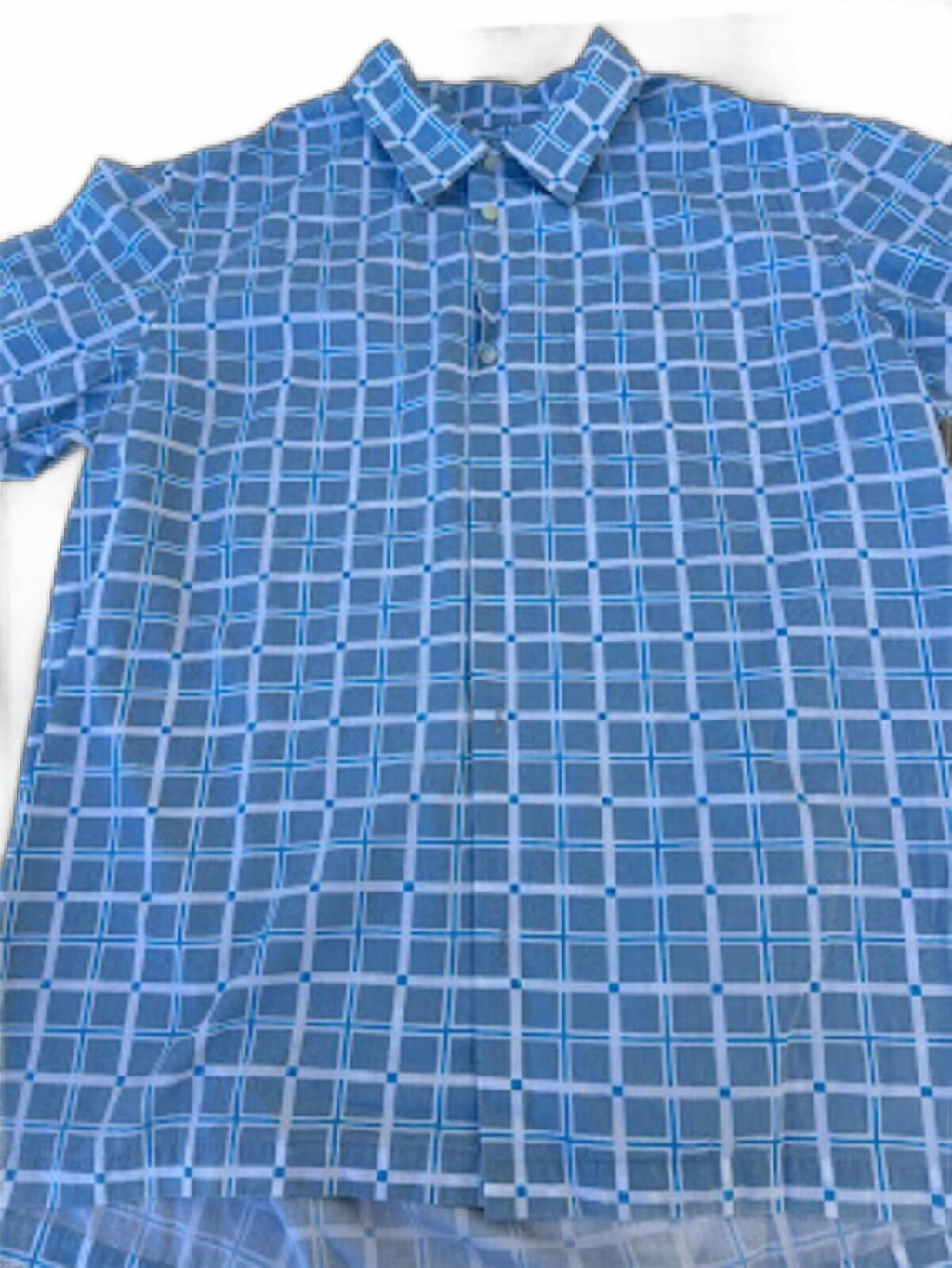 Stüssy Blue Windowpane Button-Up Shirt XL