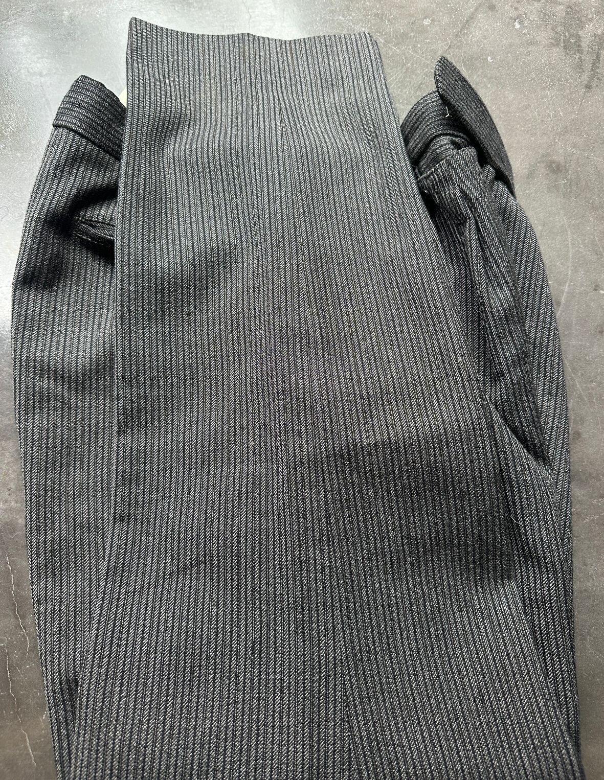 Vintage Men’s Striped Trousers Metal Zippers Suspender 32
