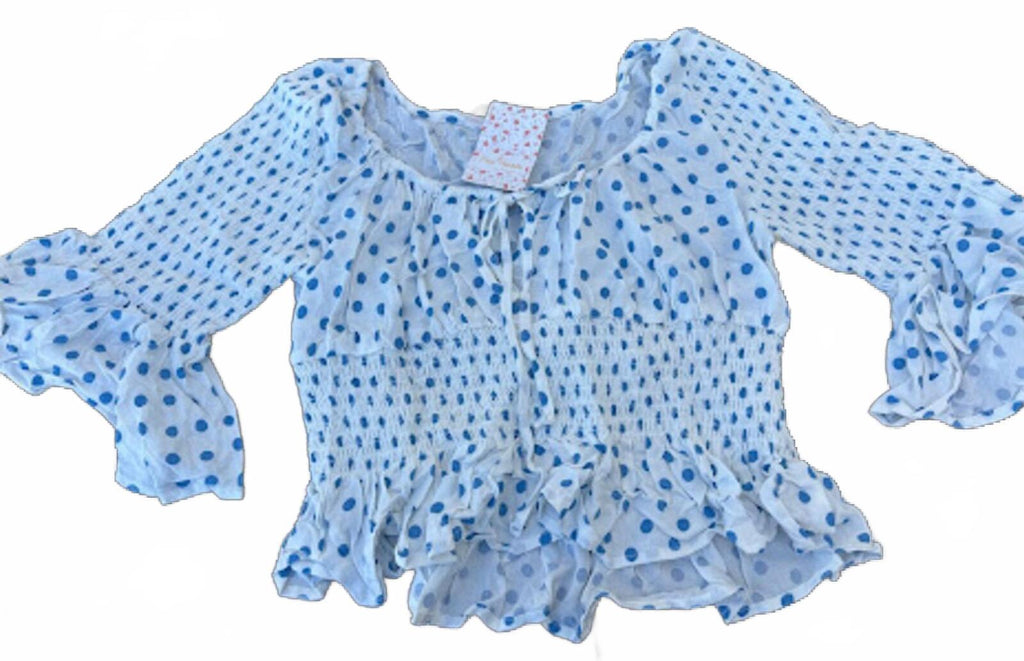 Free People Magnolia Combo Smocked Top NWT