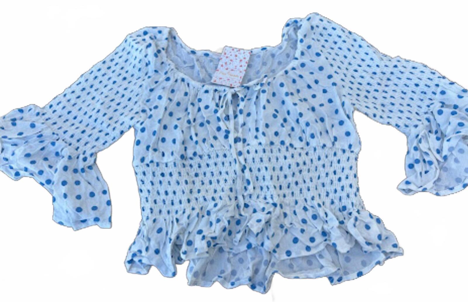 Free People Magnolia Combo Smocked Top NWT