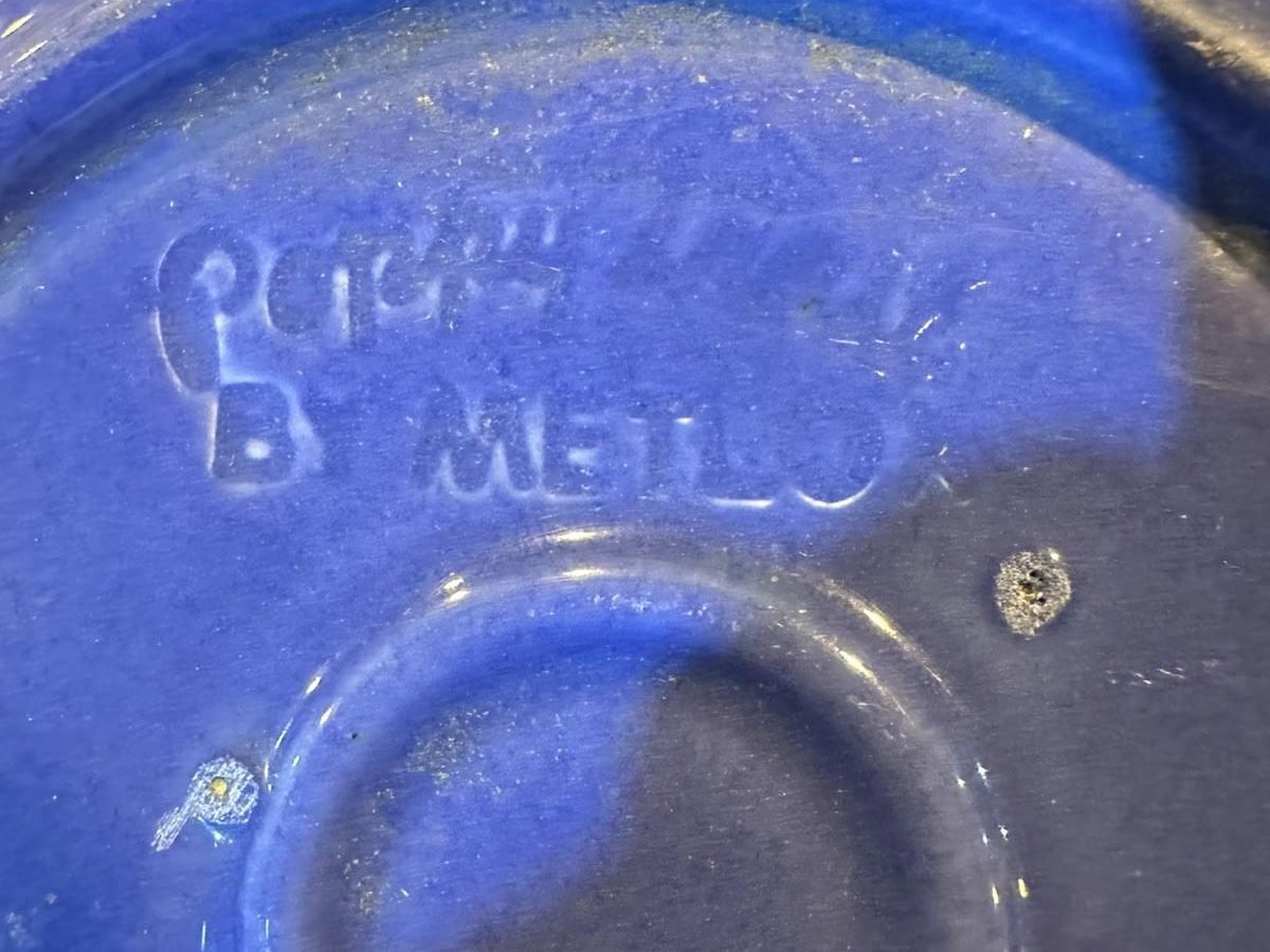 Vintage Metlox Poppytrail Blue Pottery Bowl 8" USA
