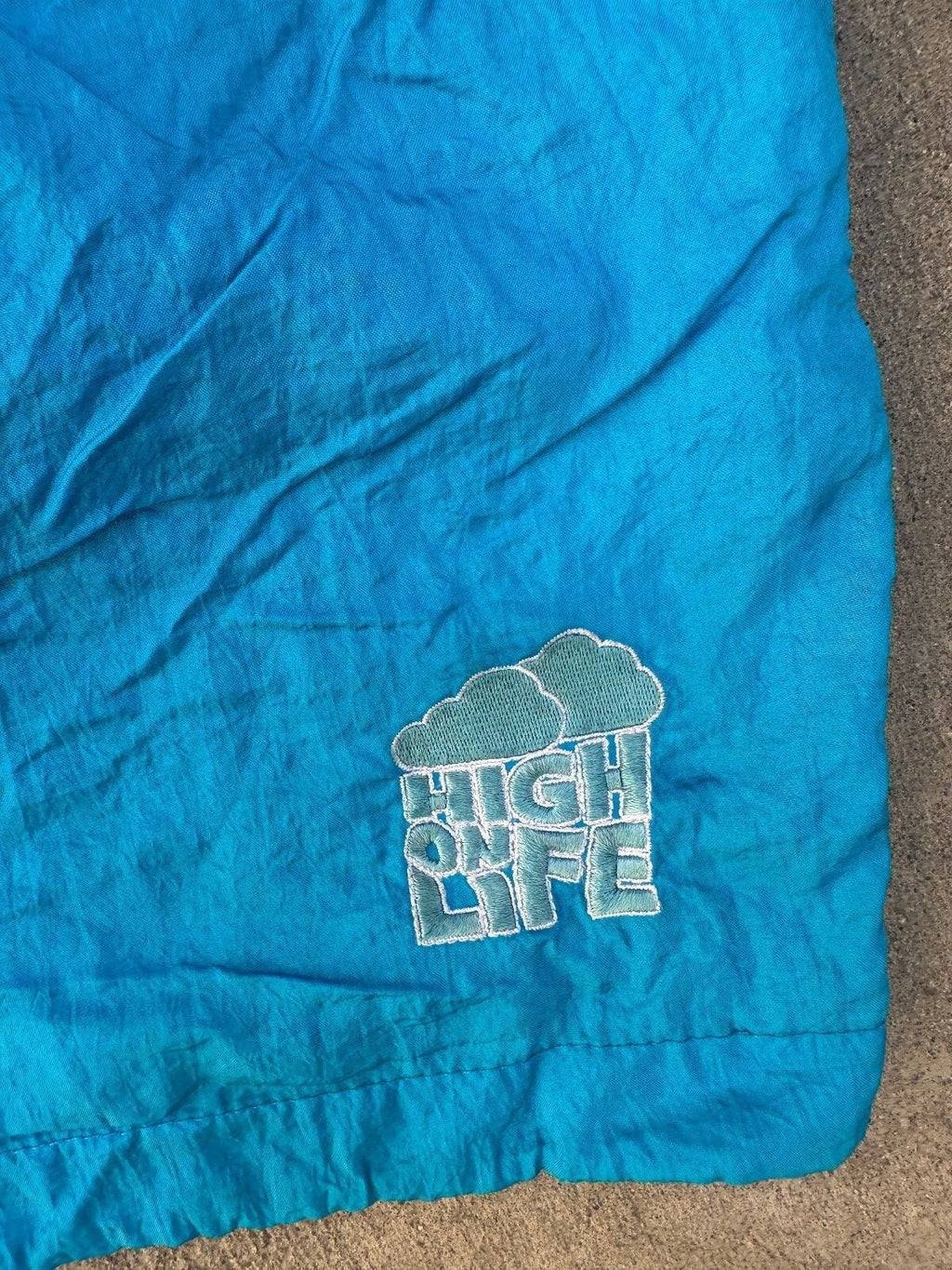 High On Life Blue Swim Trunks Men Small Cotton