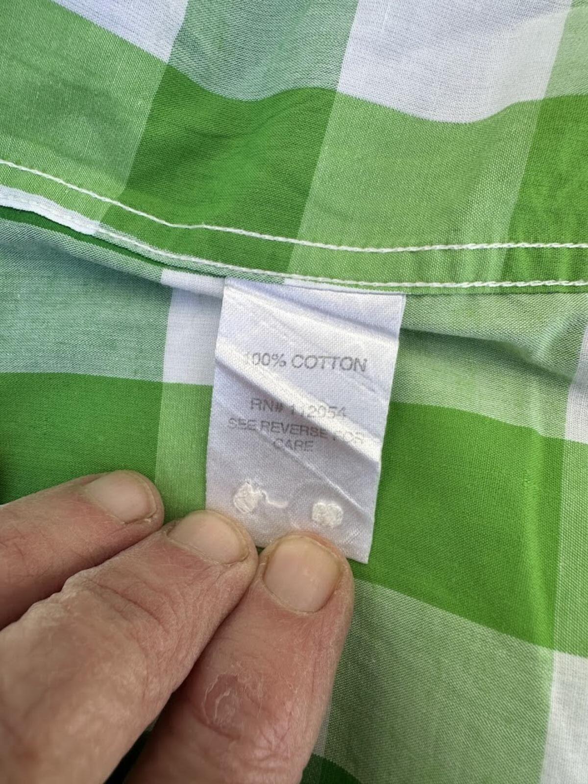 Le Tigre Check Shirt Green White L Cotton