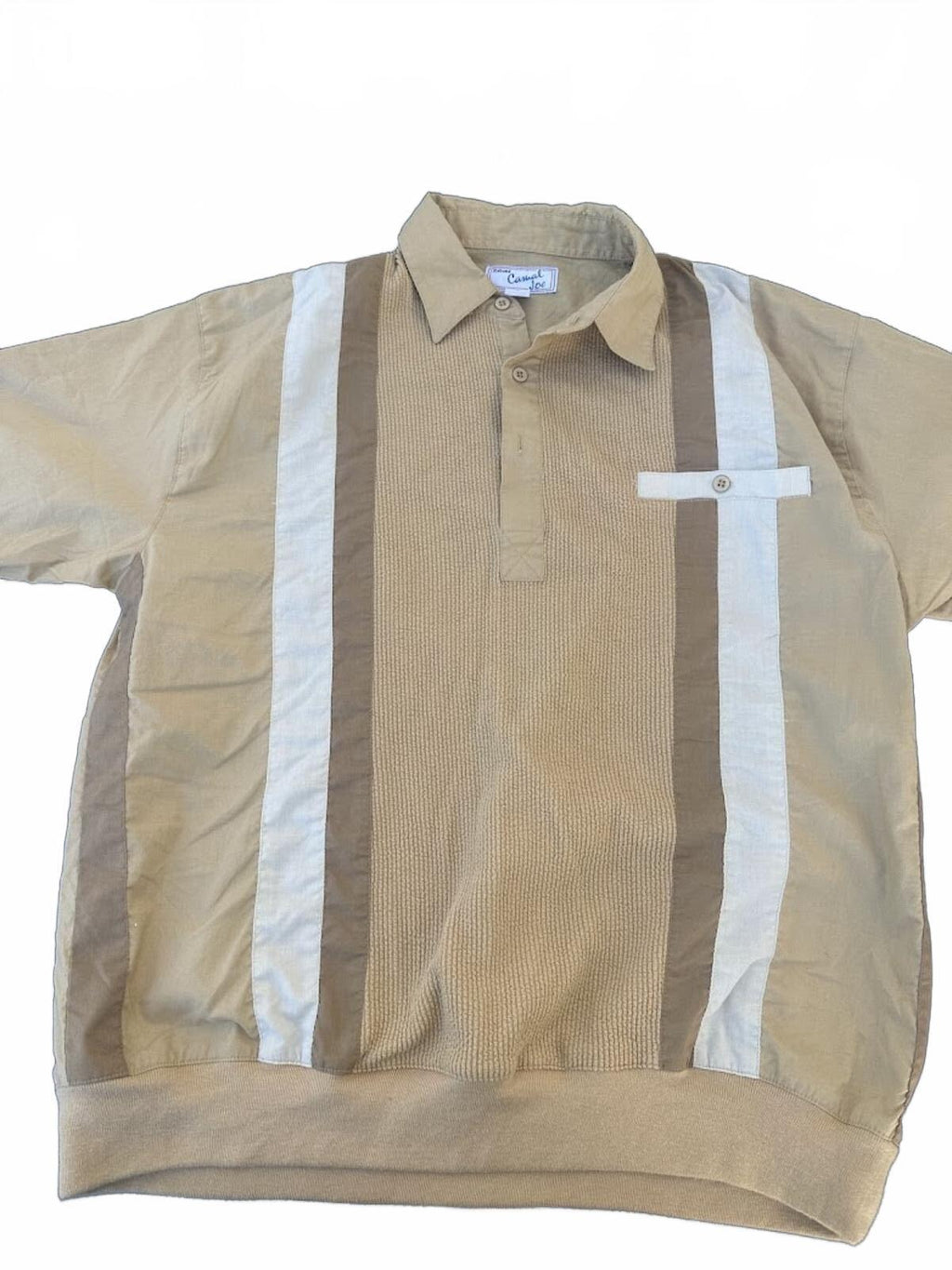 Camel Joe Knit Panel Bowling Shirt Large