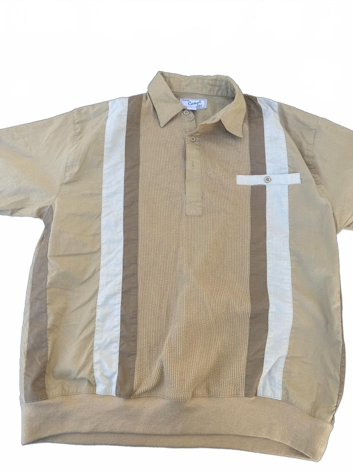 Camel Joe Knit Panel Bowling Shirt Large