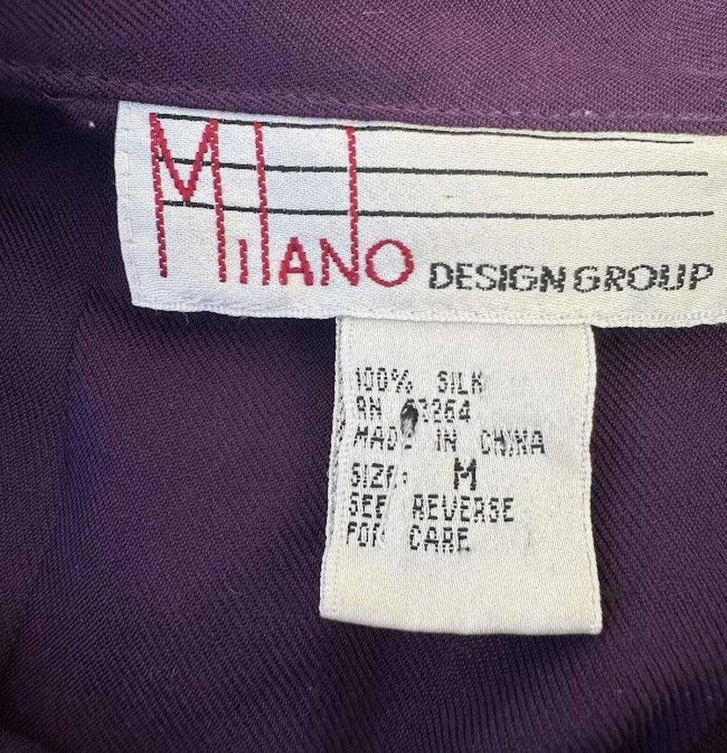 VTG Milano Purple Silk Button Blouse