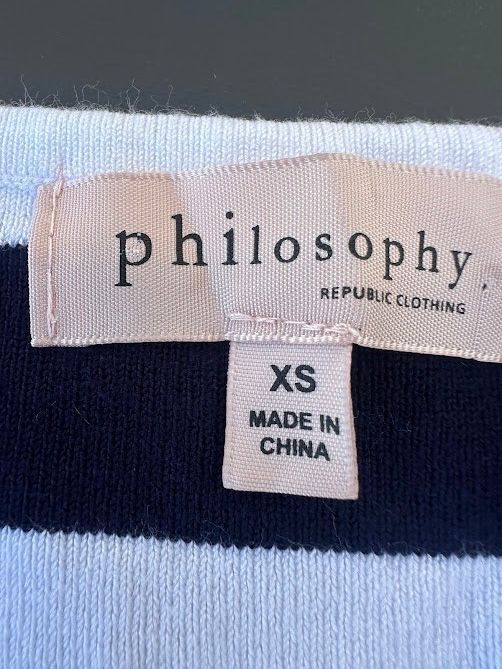 Philosophy Navy Stripe Sleeveless Knit Top XS