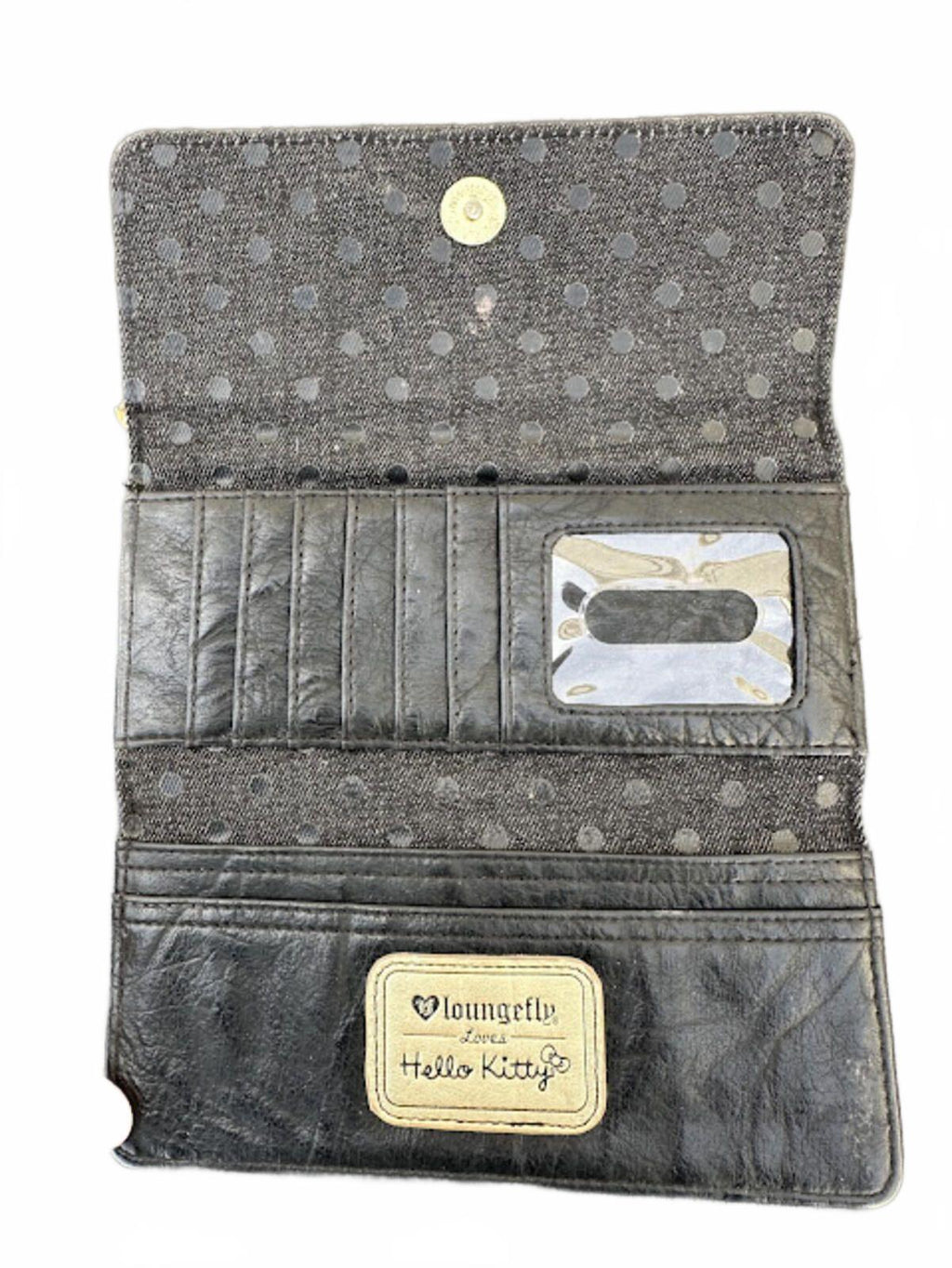 Hello Kitty Faux Leather Wallet Leopard Bow
