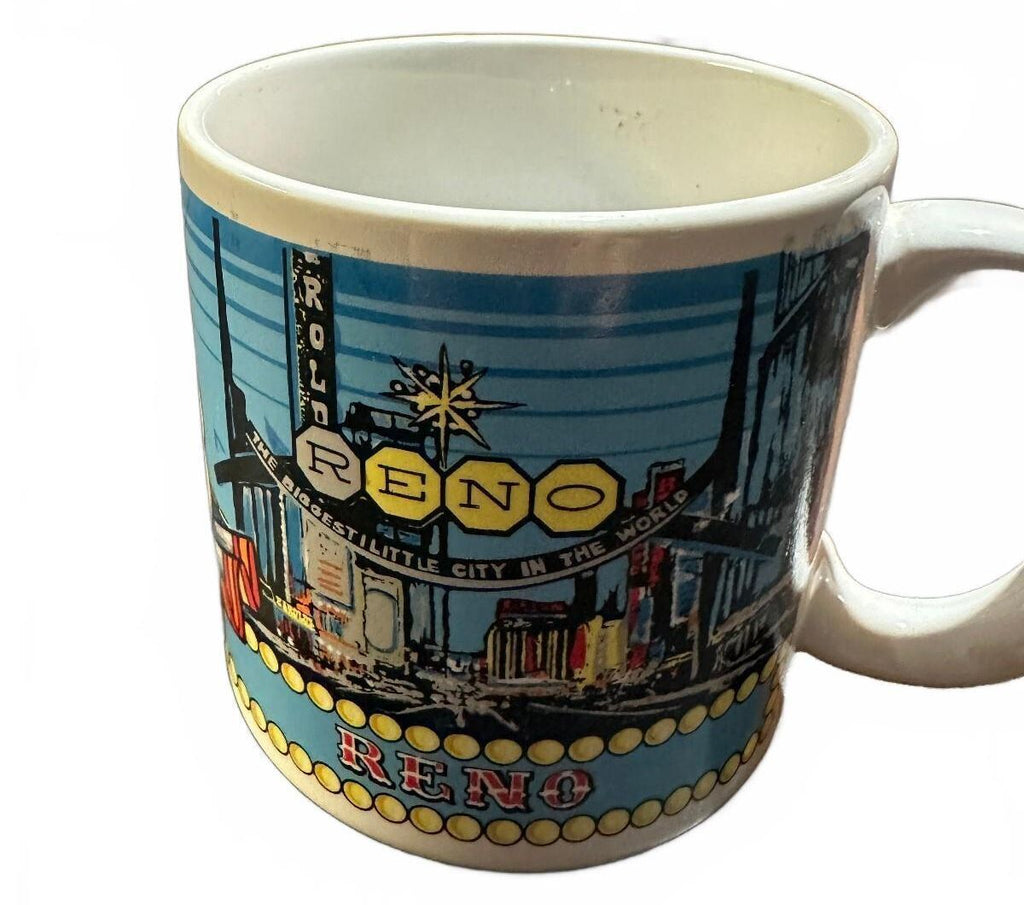 Vintage Reno Nevada Casino Clown Souvenir Mug 1980s