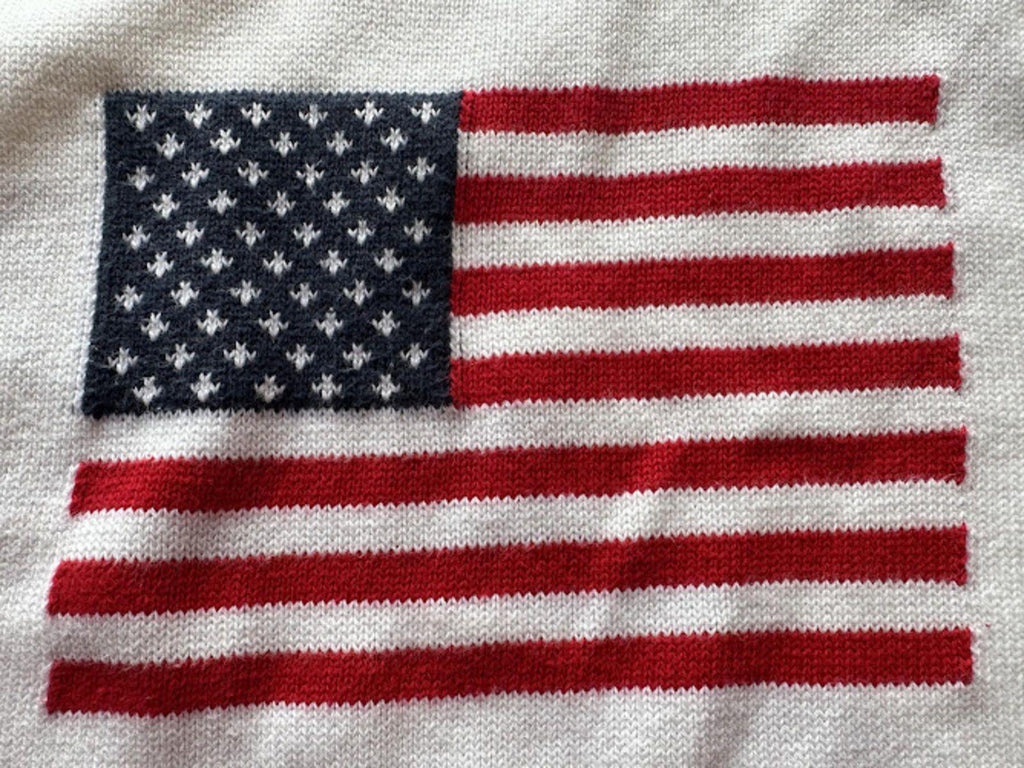 Vintage USA Flag Knit Sweater Vest White