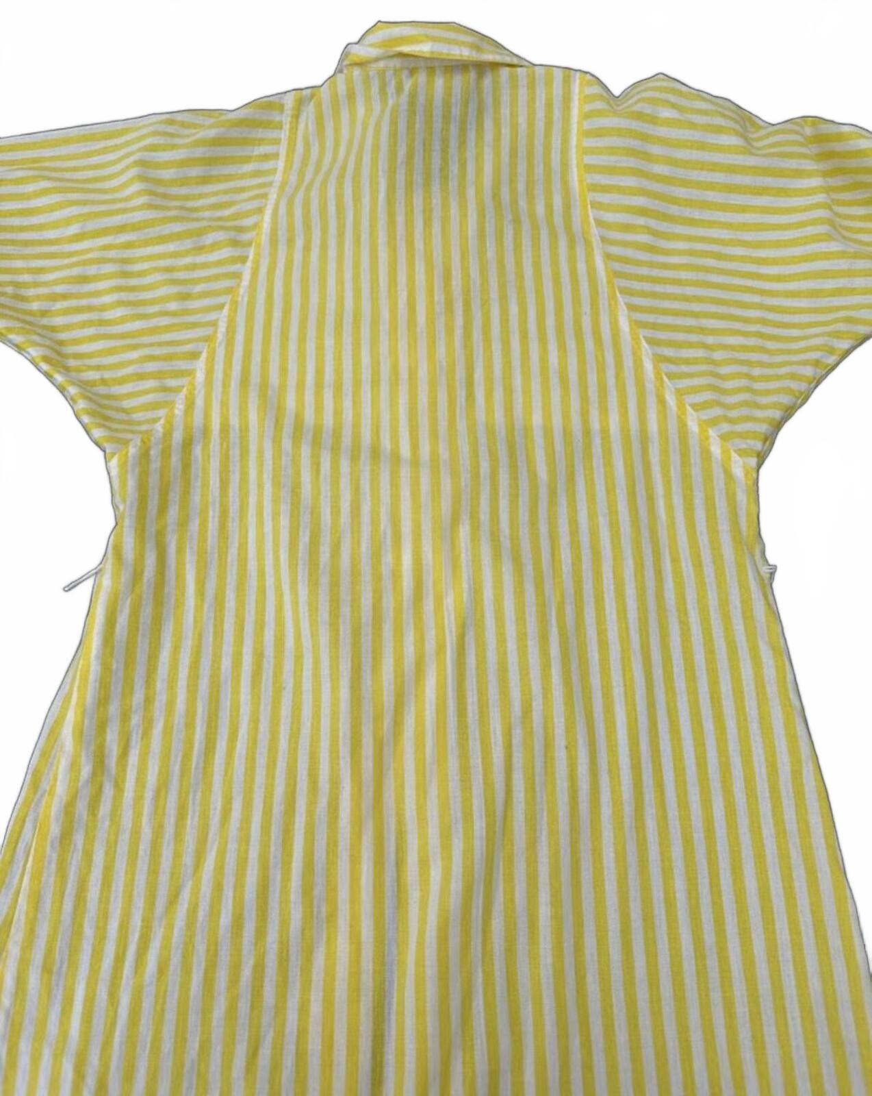 Vintage Cabrais Yellow Stripe Shirt Dress Small