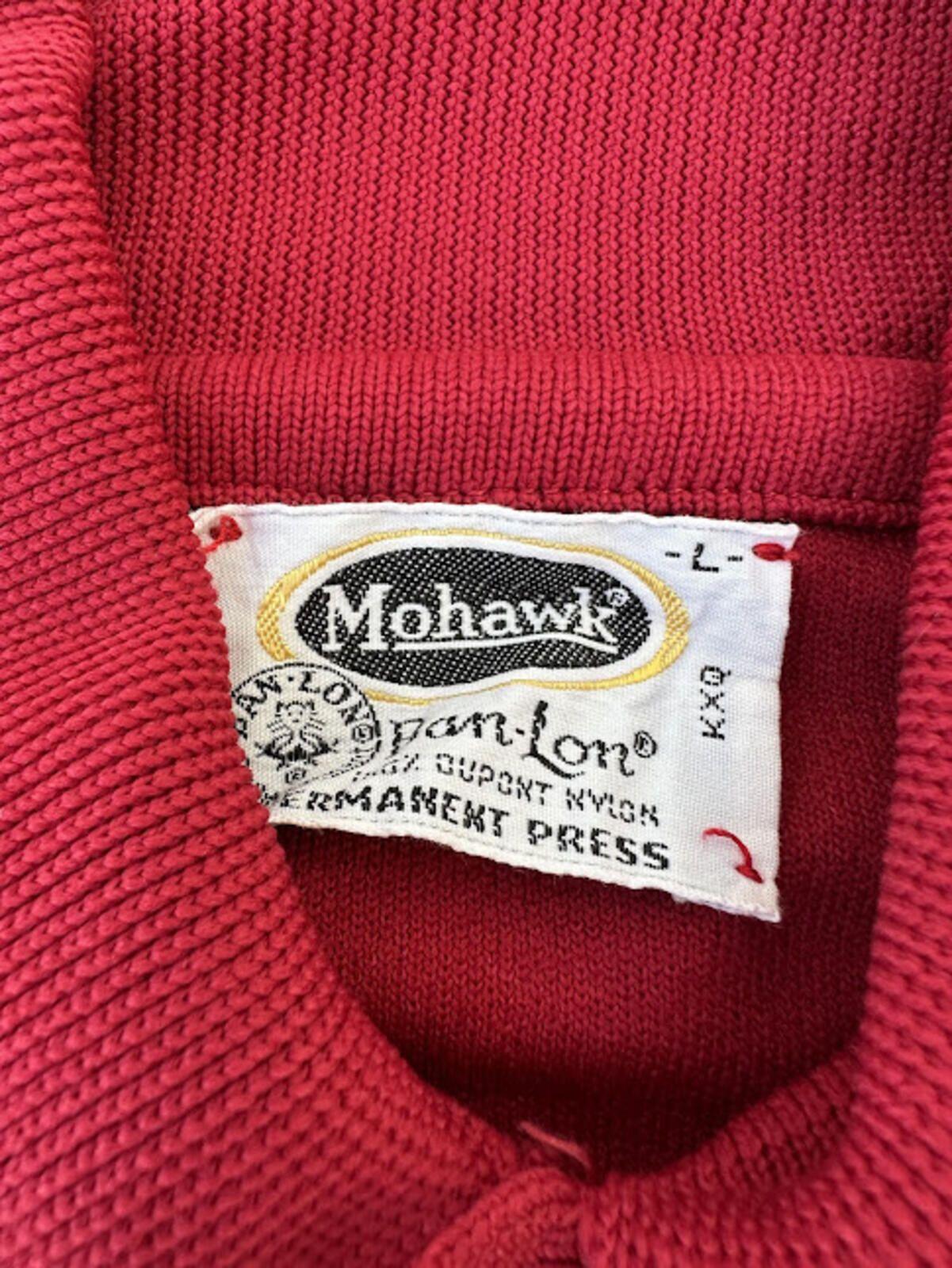Vintage Banlon Knit Polo Shirt Red Mohawk L