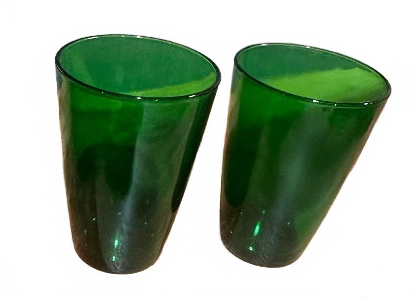 Vintage Anchor Hocking Georgian Green Tumblers Set of 2