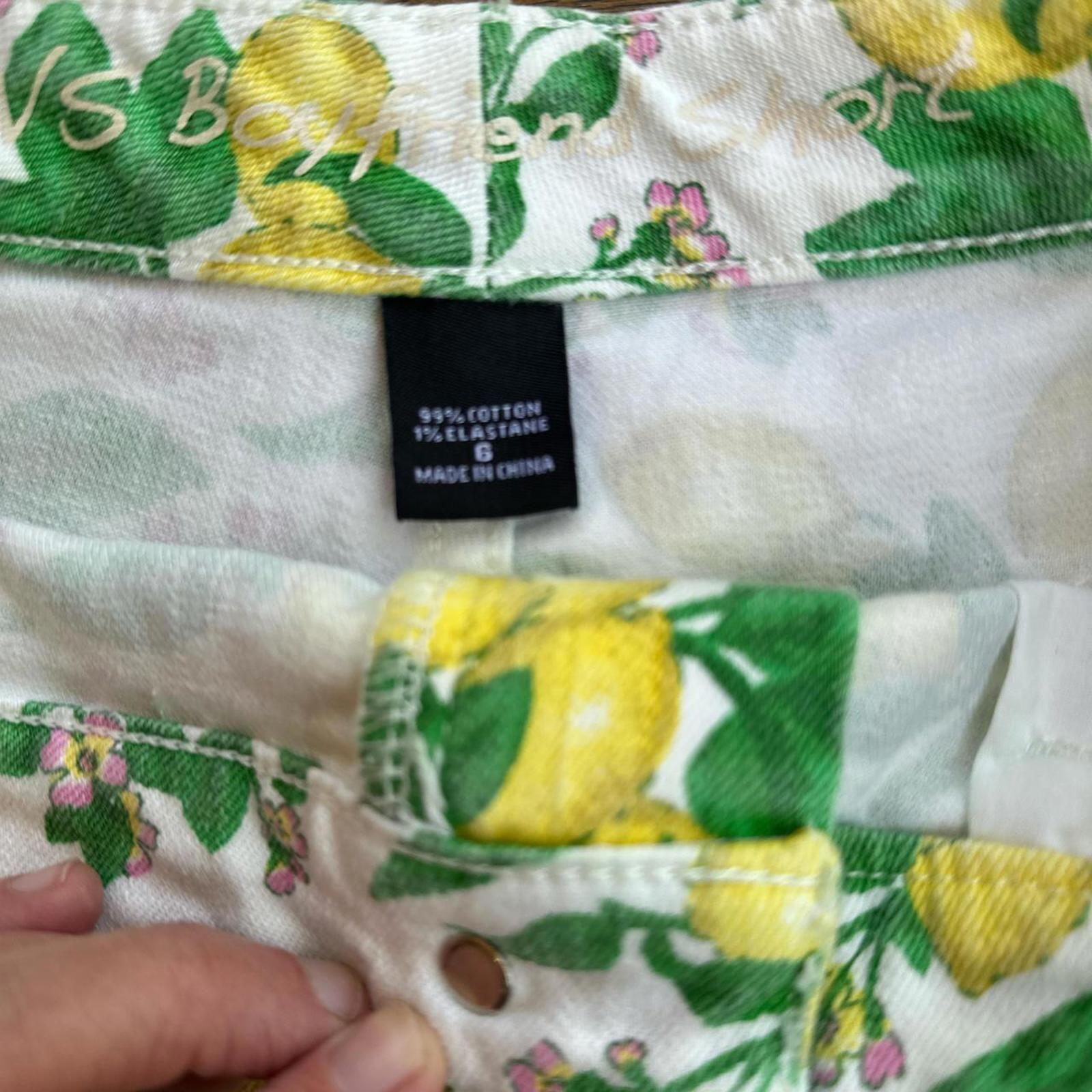 VS Pink Lemon Print Denim Cutoff Shorts Size 6