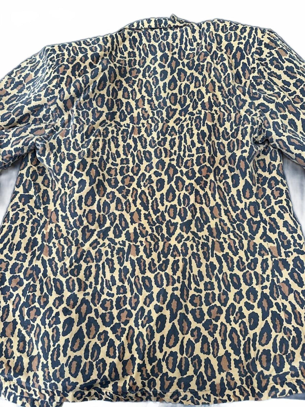 Robert Stock Silk Leopard Print Jacket M