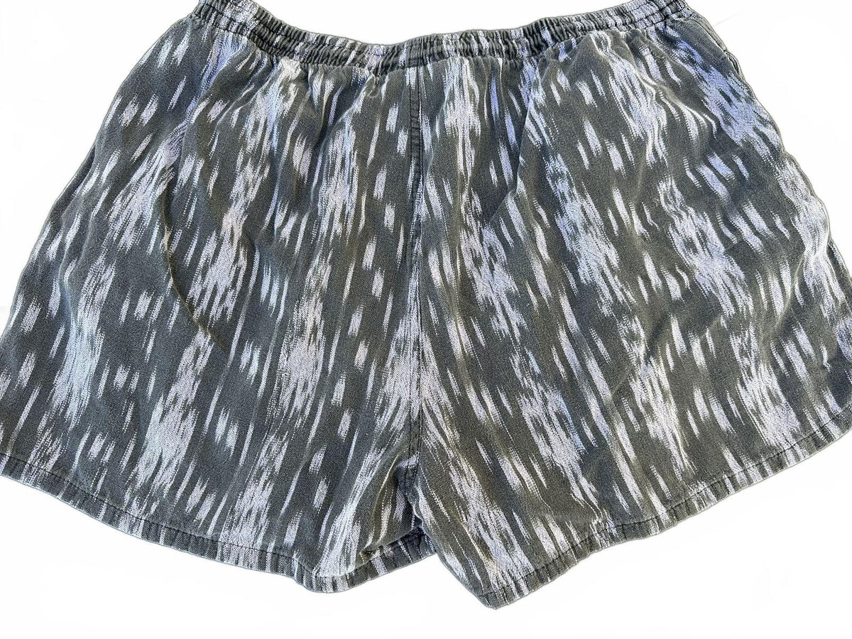 Vintage Ocean Blue Ikat Shorts Large