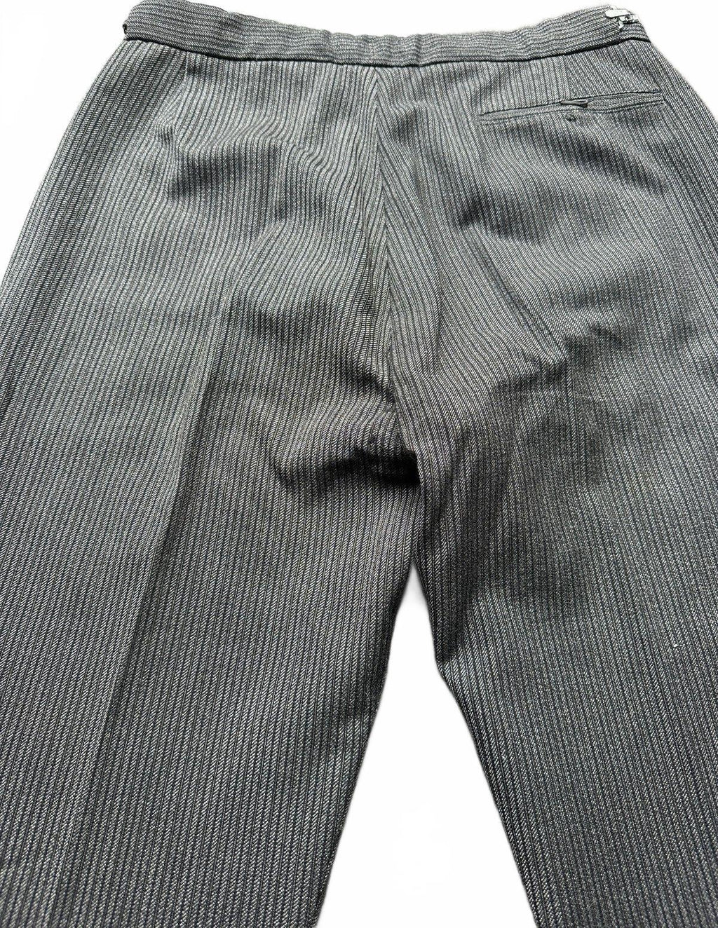 Vintage Men’s Striped Trousers Metal Zippers Suspender 32