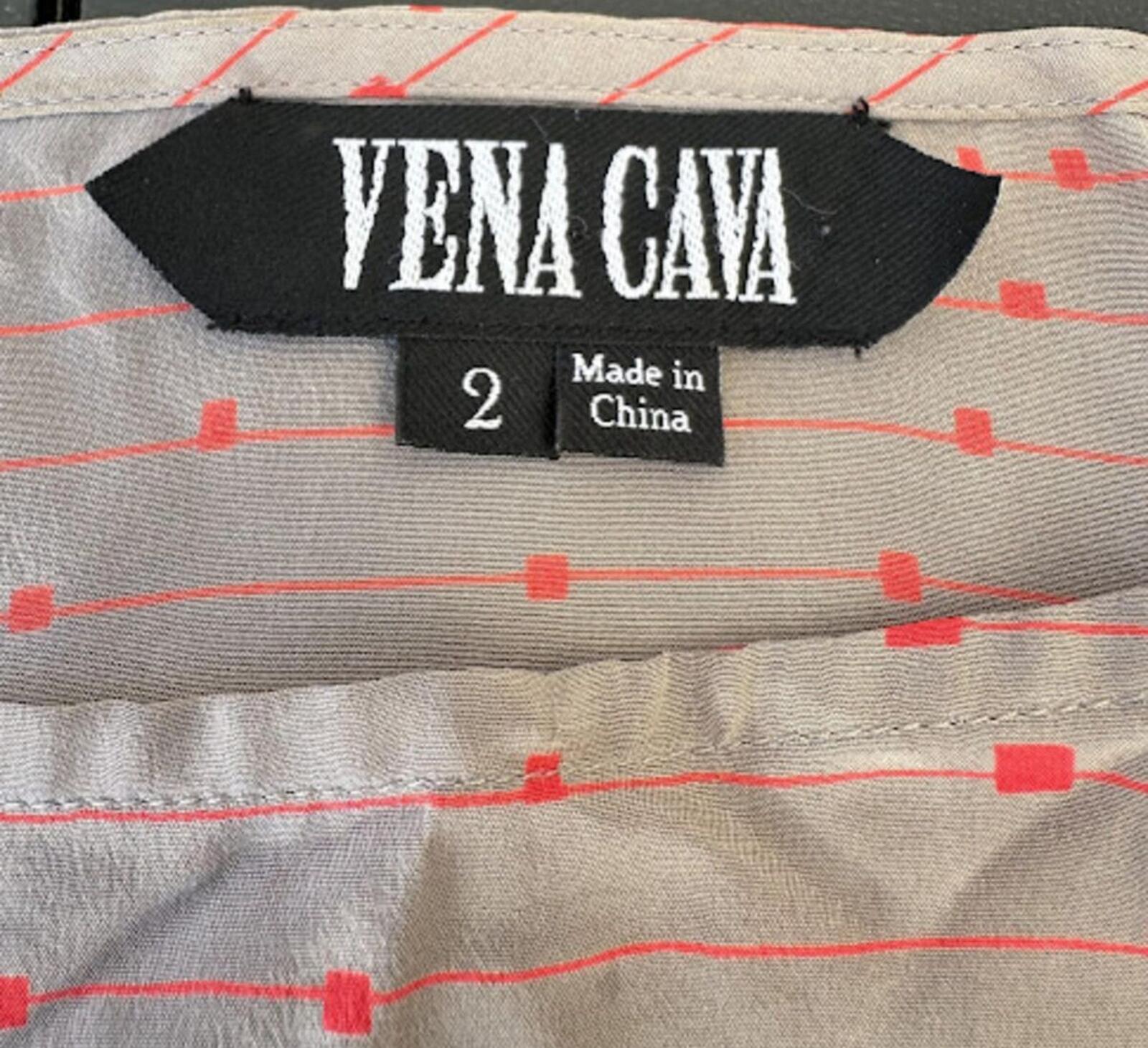 Vena Cava Silk Blouse Sheer Print Gray Size 2
