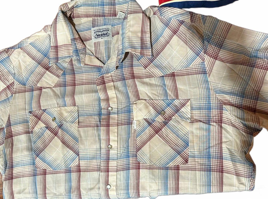 Levi's Plaid Western Snap Shirt XL Korea
