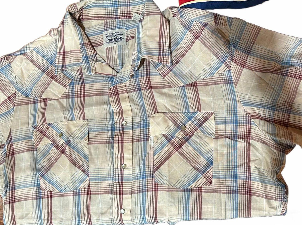 Levi's Plaid Western Snap Shirt XL Korea