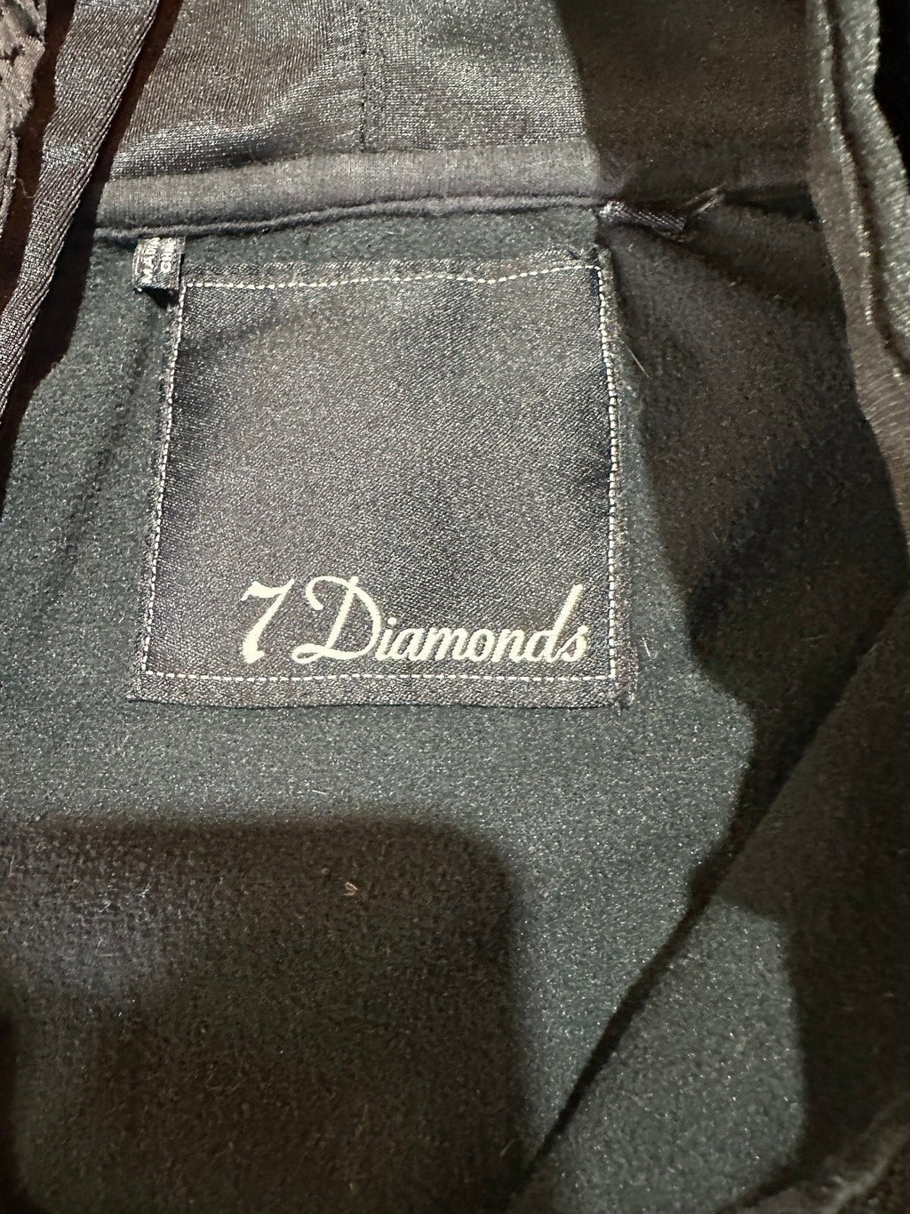 7 Diamonds Black Hooded Zip Jacket Mixed Media