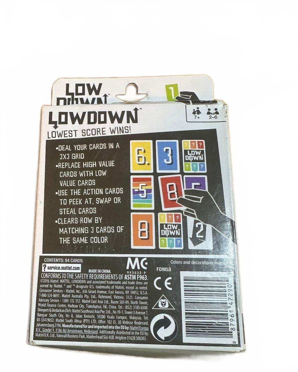 Mattel Lowdown Card Game FDW35 New Sealed 2016