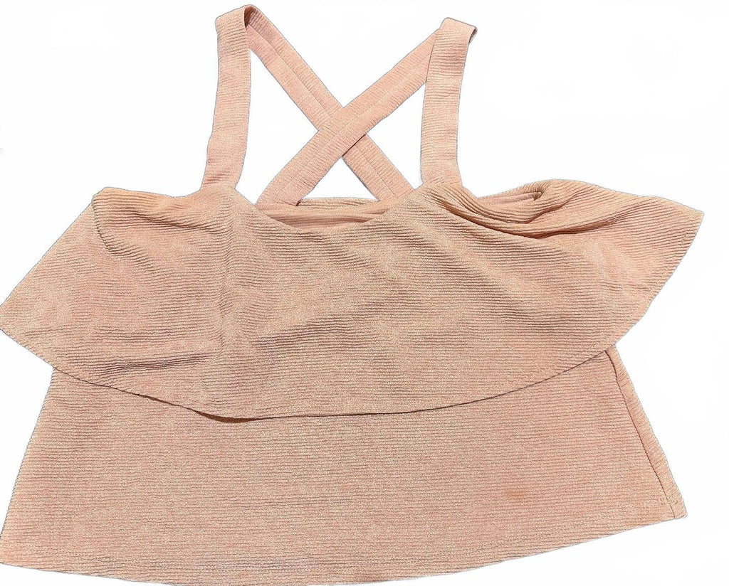 Madewell Texture & Thread Pink Tiered Tank Top S