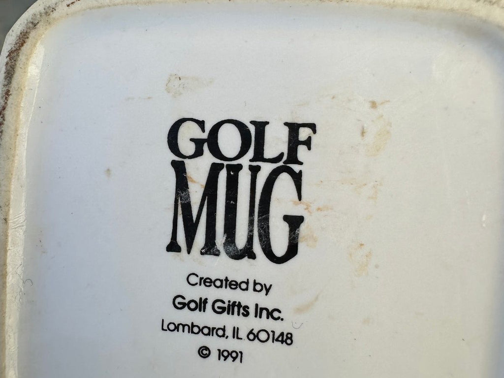 Vintage 1991 Golf Gifts Over-Swing Twisted Mug