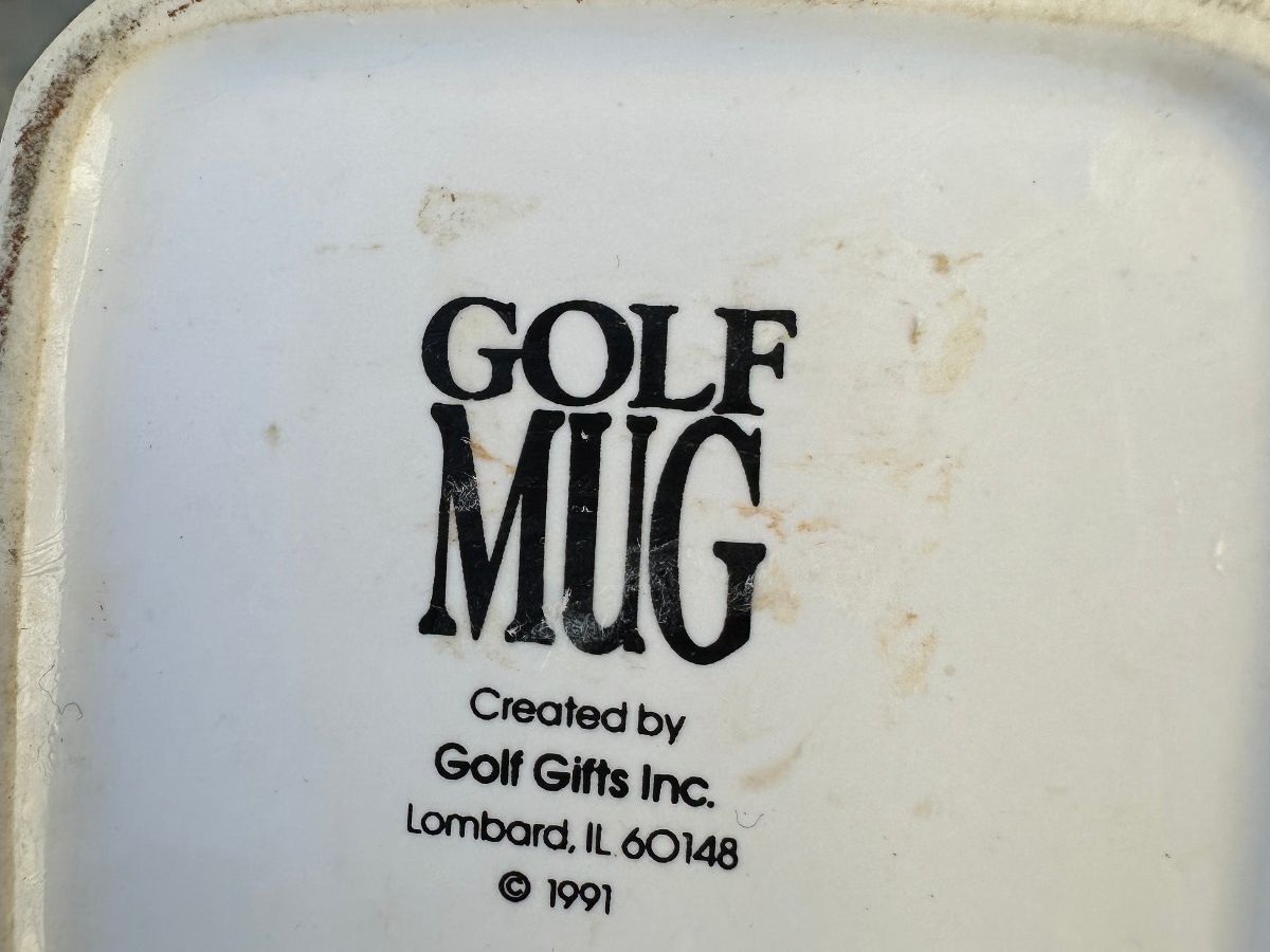 Vintage 1991 Golf Gifts Over-Swing Twisted Mug